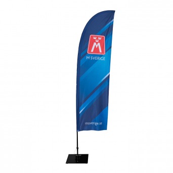 Beachflagga Hajfena Medium med mast