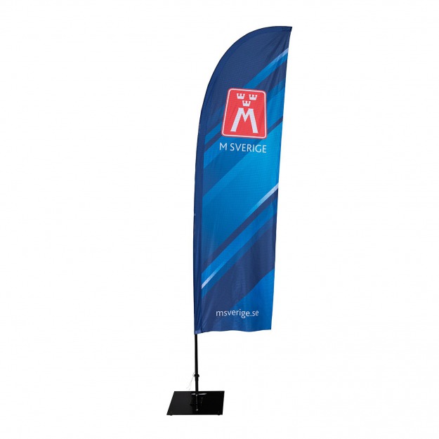 Beachflagga Hajfena Medium med mast