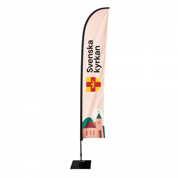 Beachflagga Hajfena Large med mast