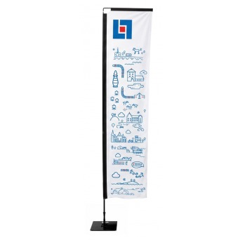 Beachflagga Rak Large med mast