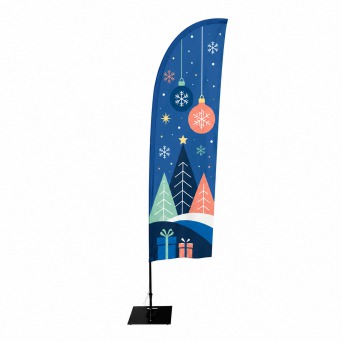 Beachflagga Hajfena Medium med mast